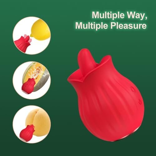 Rose Sex Toy For Women Mini Clitoral Vibrators Sex Stimulator For Women Tongue Licking With Vibration Toys For Womens Sex Pleasure Nipple Vibrator Sex Toys For Couple Vibrating Sex Novelties Adult Toy - Image 2