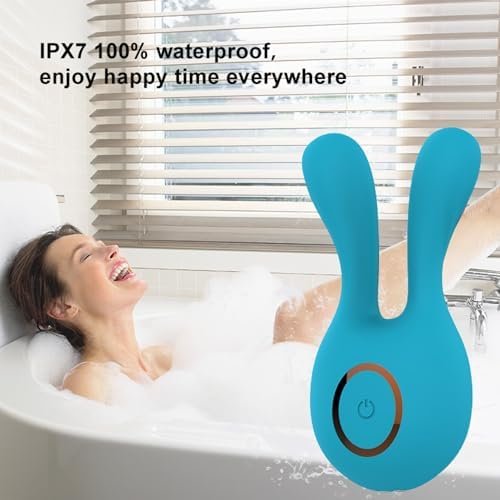 Dual Pleasure Little Rabbit Clitoral Stimulator & Vibrator With Rabbit Ears, Bullet Vibe, Flexible Finger-Like Silicone Bunny Ears, Waterproof, Rechargeable, Sex Toy For Women & Couples. (Blue) - Image 3