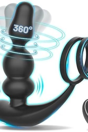 Anal Plug Male Sex Toys Butt Plug, Prostate Massager Remote Vibrator For Men With Penis Ring, Silicone Rotating Anal Vibrator With 6 * 10 Vibrating Modes Adult Anal Sex Toys For Men Couple Pleasure
