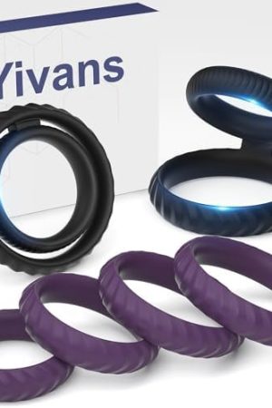 Silicone Penis Rings Set Sex Toys For Men, Yivans 6 Pcs Different Sizes Cock Ring For Erection Enhancing, Longer Lasting Stronger Male Soft Stretchy Adult Sex Toys & Games For Couples (Black)
