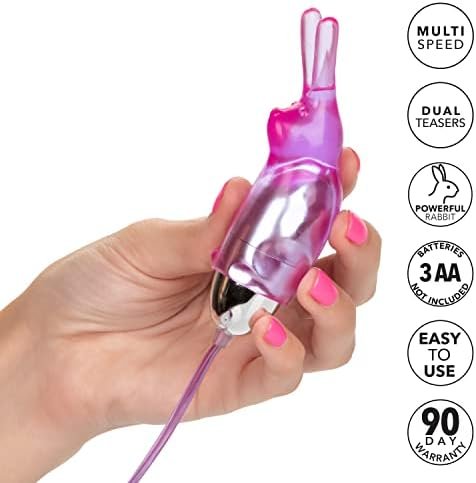 Calexotics Dual Bunny Teaser - Double Bullet Vibrator With Rabbit Tickler - Sex Toys For Couples - Adult Vibe Eggs Massagers - Purple - Image 3
