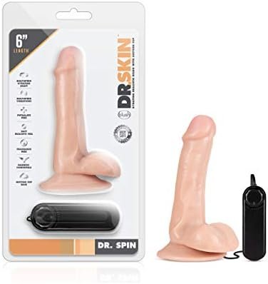 Blush Dr. Skin Dr. Spin 6 Inch Gyrating Vibrating Realistic Suction Cup Dildo