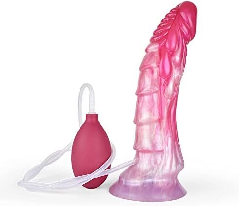 Soft Dragon Silicone Dildo Curved Shape Realistic Dildo Squirting Suction Multi Color Medium Size Monster Bumpy (Squirting) - Image 2