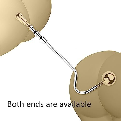 Stainless Steel Anal Plug, Anal Hook With 2 Balls Metal Butt Plug Sex Toys, Handheld Anal Probe, Meyila Anal Hook Graduated Bead Design Bedroom Bdsm Toys For Women Man Couple Gay Lesbian - Image 3