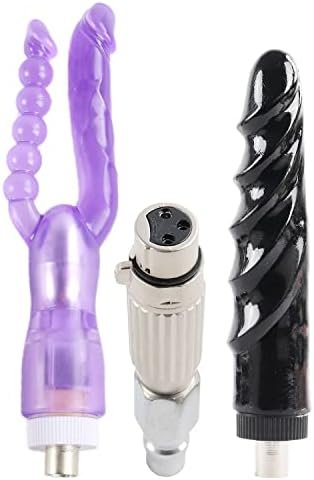 Fredorch 3Xlr Connector For Sex Machine, Adult Sex Toys Double Dildo Threaded For Vac-U-Lock Connector To 3Xlr Attachment (Multicolor Dildo)