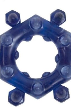 Doc Johnson Nuts And Bolts Big Bolt C**K Ring, Blue