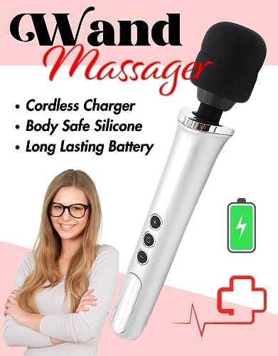 Handheld Wand Back Massager - Cordless & Rechargeable - Deep Tissue Personal Massager For Back Shoulder Muscle Stimulation & Therapeutic Relief With 10 Modes 5 Variable Speeds - Image 2
