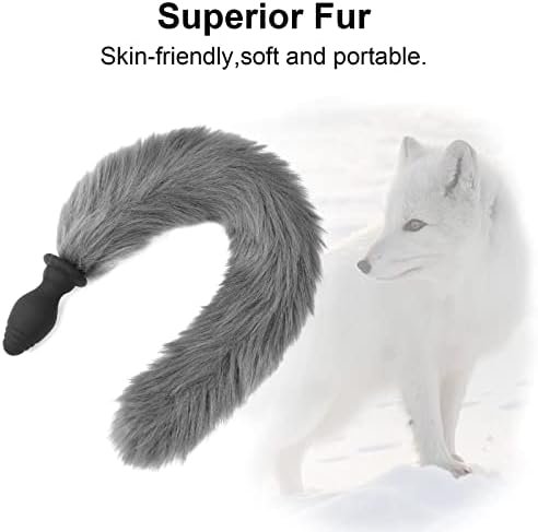 Fox Tail, Butt Plug With Smooth Long Fox Tail Anal Sex Toys Role Play Flirting Animal Tail/Anal Plug Fox Tail Sex Toys For Women/Cosplay Gray - Image 2