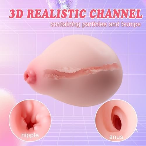 Clarerupt 1.95 Lb Male Masturbator Pocket Pussy Male Sex Toys, Adult Toys Big Boobs To Achieve Anal Sex And Nipple Penetration Sex Toy For Men - Image 3