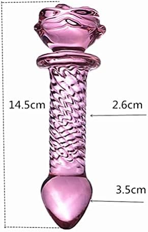 Glass Dildo Anal Plugs Crystal Rose Butt Plug G- Spot Anal Beads Plug Back Court Expansion Plugs Vagina Adult Anal Massager Stimulation Toys 14. 5X5Cm - Image 2