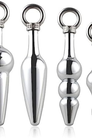 4 Pcs Metal Silver Anal Training Plug Training Set For Men And Women Sex Toys