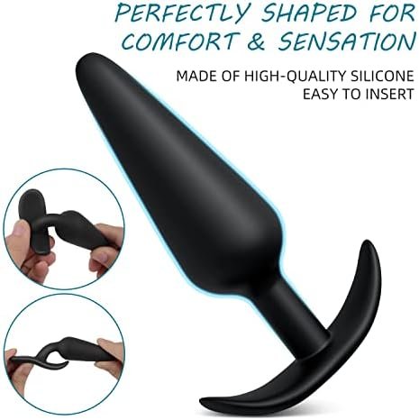 Silicone Anal Plug, Pack Of 3 Butt Plugs Training Set For Beginners Advanced Users With Flared Base Prostate Sex Toys - Image 3