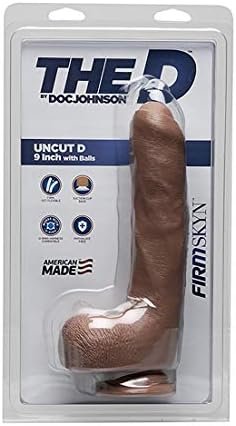Doc Johnson The D - Uncut D - 9 Inch With Balls - Firmskyn - 8.75" Long And 1.75" Wide - Suction Cup Base - O-Ring Harness Compatible Dildo, Caramel - Image 2