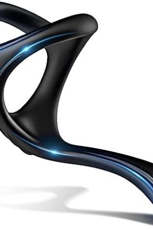 Silicone Triangle Penis Ring With Tail, Adorime Stretchy Cock Ring For Penis Stimulation, Penis Trainer Sex Ring For Men, Sex Toy For Men Black