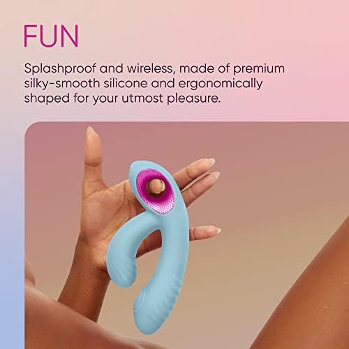 Femme Funn Cora Couples Thrusting Vibrator- 10 Thumping & 10 Powerful Vibration Modes For G Spot & Clitoral Stimulation, Light Blue Dual Penetration Waterproof Rechargeable Adult Toy - Image 3