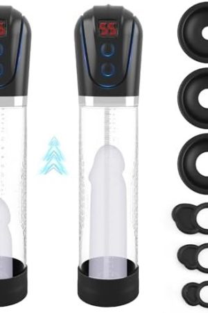 Sex Pump For Men, Strong Penis Pump Sex Toys For Enlarger With 3 Suction Mode, Electric Penis Vacuum Pump With 3 Cock Ring, Training Cock Pump With 3 Pocket Pussy For Male