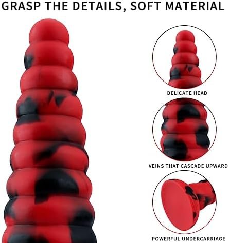 8.66In Anal Plug Silicone Butt Plug For Anal Dilatation & Training, Big Size Anal Monster Dildo Massager Trainer, Fantasy Adult Sex Toy For Beginner Women & Men(White Black) - Image 2