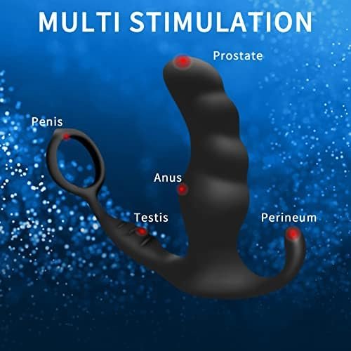 Vibrating Prostate Massager Anal Vibrator With Penis Cock Ring Silicone Sex Toy, 3 In 1 Waterproof 9 Vibaration Modes Powerful Anal Plug Stimulator With Remote Control And Removable Bullet Vibrator - Image 2