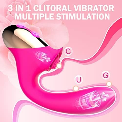 Clitoral Licking G Spot Dildo Vibrators Sex Toys For Couple, Rose Adult Toys For Women Sex Pleasure With 9 Vibrating & 4 Rotating Modes, Clitoris Anal Stimulator Strap On Dildo Vibrator Rose Toy - Image 2