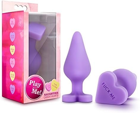 Blush Naughtier Candy Heart - Ultrasilk Smooth Heart Shape Base Anal Butt Plug - Soft Platinum Cured Puria Silicone - Easy To Use Comfortable Beginner Adult Sex Toy For Women - Purple