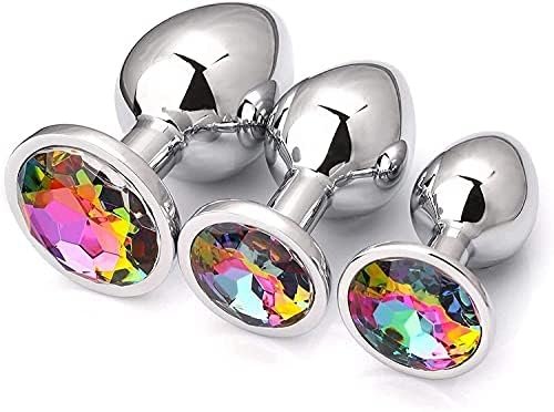 Yissda 3Pcs Anal Plug Adult Sex Toy, Jewel Anal Toys Adult Sex Toys Games Butt Plug, Personal Buttplug Sex Toy For Adult Women, Men And Couples, Jeweled Anal Beads Anal Toy Ljh-C02 Color:Colorful