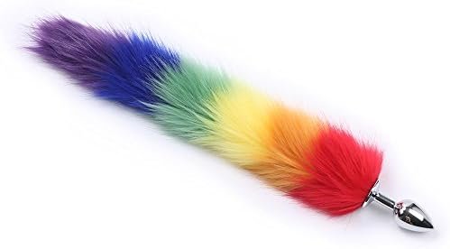 Fox Tail Anal Butt Plug Sex Adult Toys Flirting Tools For Cosplay &Sm Role Play Rainbow - Image 3