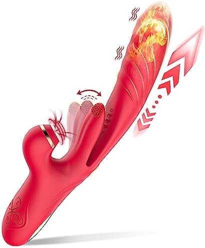 Thrusting Dildo Vibrator Sex Toys For Women - 3 Thrusting Vibrating & 10 Pulsating & 7 Sucking 10.4Inch Vibrators With Heating Adult Toy, Triple Action Sex Toy G-Spot & Clitoris Stimulator For Women