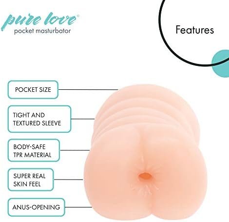 Pure Love Flexible Male Masturbator, Anal Textured Stroker, Artificial Anus, Beige Color, Adult Sex Toy - Image 2