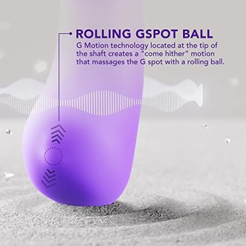 Blush Wellness G Ball Vibrator - Rechargeable 7" G Spot Stimulating Massage Wand - 10 Unique Vibrating Functions - Ultrasilk Smooth Puria Silicone - Ipx7 Waterproof 1 Yr Warranty - Purple - Image 3