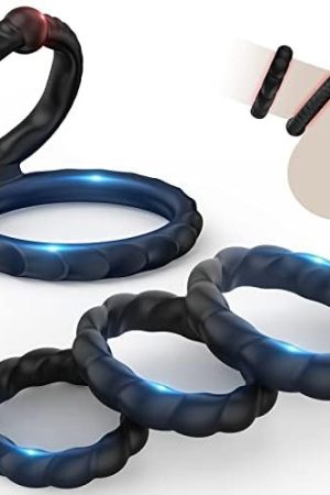 Silicone Penis Rings 4 Piece Set, Dovelo 3 Individual Ring Cock Rings In Different Sizes, 1 Dual Ring, Men'S Advanced Training Penis Ring