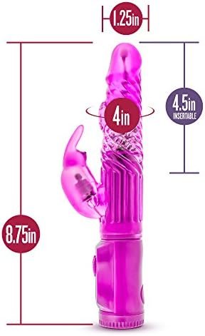 B Yours Beginners Bunny - Mini Triple Action Vibrator - Dual Clitoris And G Spot Pleasure - Rotating Beads, Gyrating Shaft, Flexible Vibrating Clitoral Stimulator - Soft Stimulating Textures - Purple - Image 3