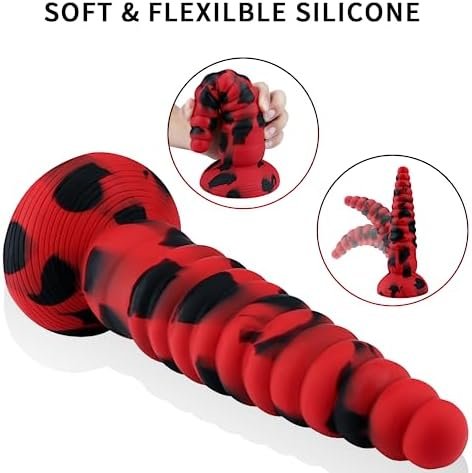 8.66In Anal Plug Silicone Butt Plug For Anal Dilatation & Training, Big Size Anal Monster Dildo Massager Trainer, Fantasy Adult Sex Toy For Beginner Women & Men(White Black) - Image 3