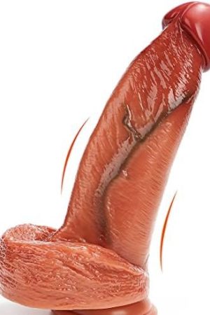 Big Huge Dildo Sex Toys, 2.16 Inches Diameter Thick Realistic Dildos Fake Penis With Strong Suction Cup For Strap On Or Hands-Free Play, Silicone G-Spot Masturbator For Women And Couple - Brown