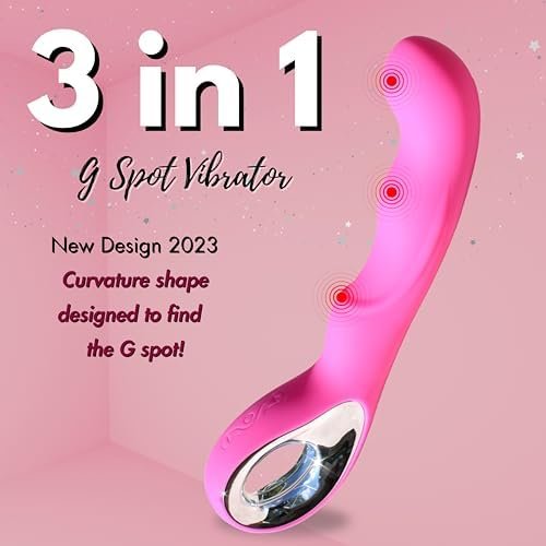G Spot Vibrator With 3 Vibration Points And 10 Modes - Vibrating Dildo For Clitoral & Nipple Stimulation - Waterproof Body Safe Silicone Adult Sex Toys For Women Men Couples Female Unisex - Pink - Image 3