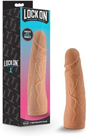 Blush Lock On Soft Realistic 7 Inch Body Safe Dildo - Compatible With All Lock On Type Systems - Use With Our Strap On - Handles - Suction Cup - Customize Your Sex Toy For Women Men Couples - Mocha