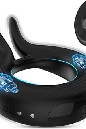 Vibrating Cock Ring Vibrator Sex Toys For Male Men Couples 10 Modes With Remote Control, Vobjoy Vibrating Penis Ring Adult Sensory Toys For Men Male Couple Waterproof Black