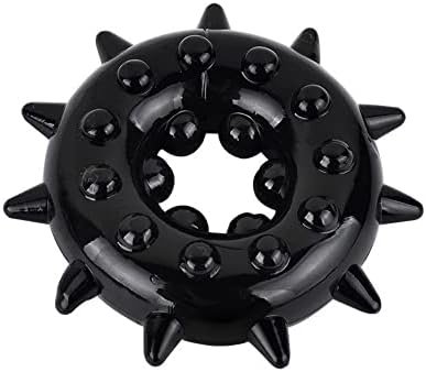 Ousandy Cook Rings For Men For Sex, Silicone Penis Ring, Snowflake Cock Ring With Particle Sex Toys For Couples For Longer & Harder Erection (Black)