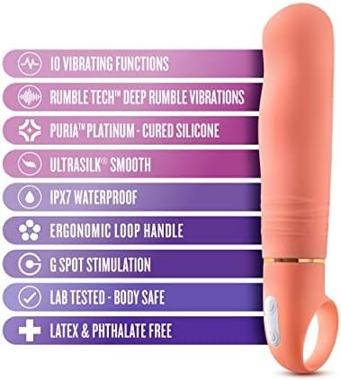 Blush Aria Smokin Af Silicone Vibrator - Rumbletech Powerful Rumbly 10 Vibration Settings - Curved For Perfect G Spot Stimulation - Ipx7 Waterproof - Finger Loop For Accessibility - Sex Toy - Image 2