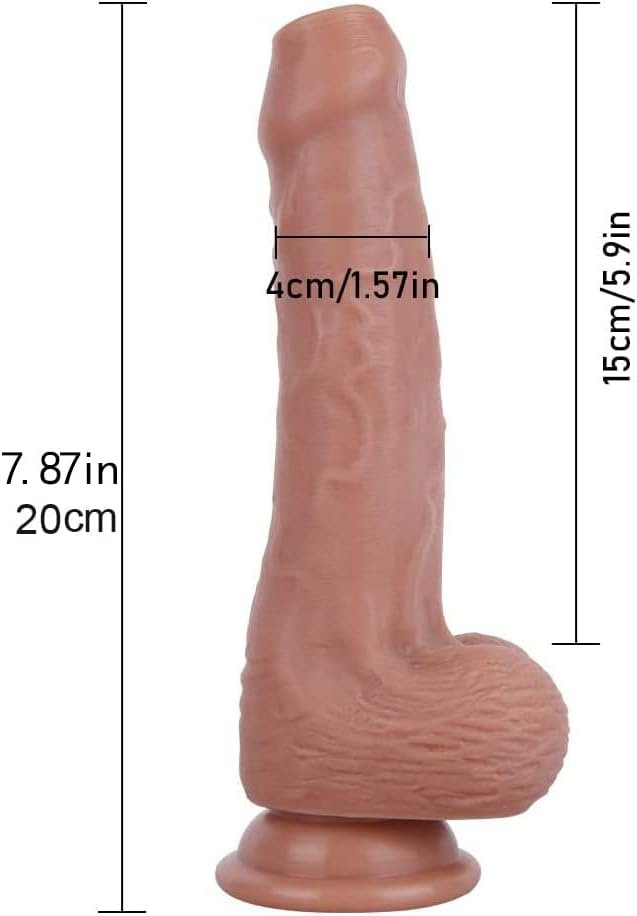 Realistic Dildo 7.87 Inch Silicone Dildos Soft Lifelike Dildos With Strong Suction Cup Adult Sex Toy For Women, Flesh - Image 3