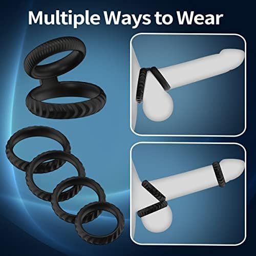 Penis Ring For Male Sex Toy,6Pcs Different Size Silicone Cock Ring Set For Men Erection Enhancing,Long Lasting Enlargers Men Couple Sex Toy,Adult Sex Toy&Games - Image 2