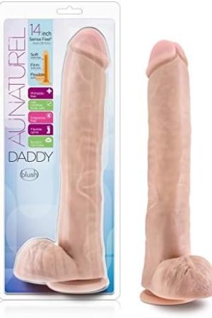 Blush Au Naturel 14 Inch Real Feel Dual Density Dildo, Realistic, Suction Cup Strap On Harness Base, Fat Thick Large Vanilla