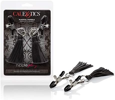 Calexotics Novelties Nipple Play Playful Tassels Nipple Clamps - Black, 1 Count (12956Black_)