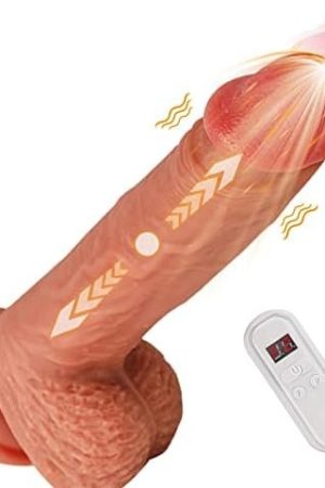 High-Frequency Thrusting Dildo Vibrator - 8.8" Realistic Thrusting Dildo Thick Penis Dildo With Strong Suction Cup For G Spot Anal Prostate Massager, Remote Control Dildo With 9 Thrusting 9 Vibrating