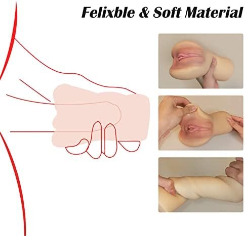 Dodostar Man Sex Lifelike Pocket Pussy Realistic Male Masturbator, Two Separate 3D Tight Textured Channel, Adult Anal Sex Toy Channel Use For Men Masturbation - Image 2