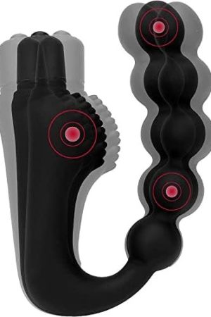 Viina Ga Vibrating Anal Beads Butt Plug - Flexible Silicone 10 Vibration Modes Graduated Design Anal Sex Toy Waterproof Bullet Vibrator For Men, Women And Couples