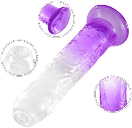 Shkanla 6.9 Inch Realistic Crystal Dildo With Strong Suction Cup, G Spot Adult Sex Toy For Women, Soft Small Jelly Dong For Beginners & Men Anal Plug Sensory Toys (M) - Image 2