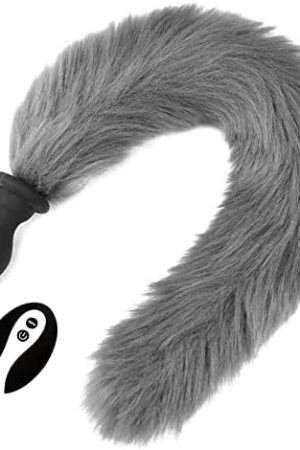 Fox Tail, Butt Plug With Smooth Long Fox Tail Anal Sex Toys Role Play Flirting Animal Tail/Anal Plug Fox Tail Sex Toys For Women/Cosplay Gray