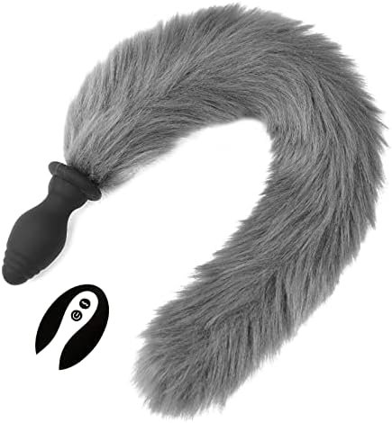Fox Tail, Butt Plug With Smooth Long Fox Tail Anal Sex Toys Role Play Flirting Animal Tail/Anal Plug Fox Tail Sex Toys For Women/Cosplay Gray