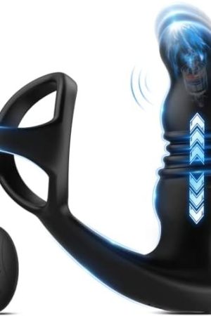 Thrusting Anal Vibrator Male Sex Toys, Prostate Massager With Cock Ring 7 Vibrating & 3 Thrusting Modes Sex Toys For Men, G-Spot Vibrator Remote Butt Plug Anal Adult Toys For Women And Couple Pleasure