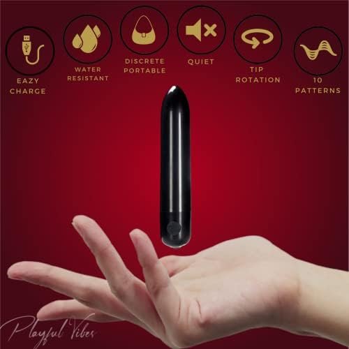Bullet Massager Wand Adult Toy - Premium And Rechargeable Lipstick Size Vibrator - Waterproof In Vibrant Colors (Lavender) - Image 3